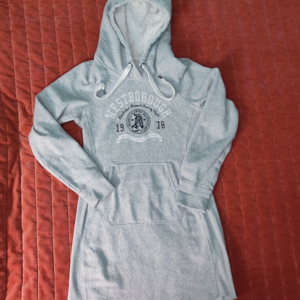 H&M LOGG University of Westborough Sweatshirt Hoodie Fleece Dress